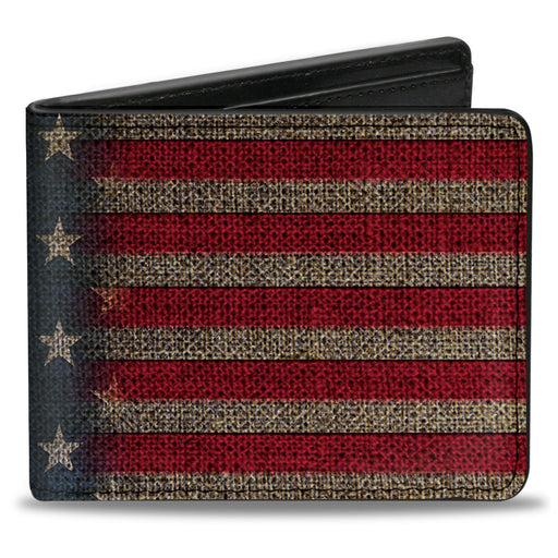 Bi-Fold Wallet - Vintage US Flag Stretch Bi-Fold Wallets Buckle-Down   