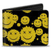 Bi-Fold Wallet - Smiley Face Splatter Scattered Black/Yellow Bi-Fold Wallets Buckle-Down   
