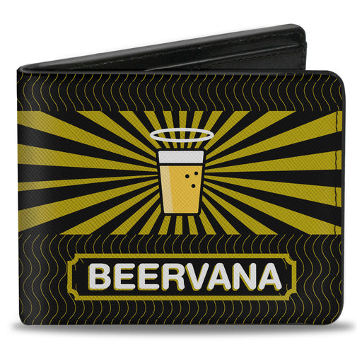 Bi-Fold Wallet - Beer Pint/BEERVANA Rays/Waves Black/Olive Bi-Fold Wallets Buckle-Down   