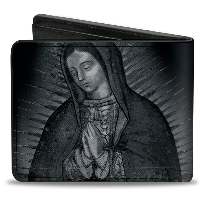 Bi-Fold Wallet - Virgen de Guadalupe Close-Up Tonal Grays Bi-Fold Wallets Buckle-Down   