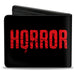 Bi-Fold Wallet - ANNABELLE COMES HOME Face Close-Up + HORROR Text Black/Red Bi-Fold Wallets Warner Bros. Horror Movies   