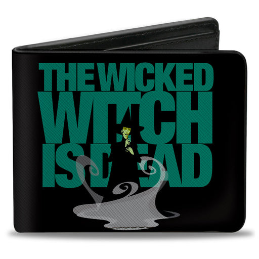 Bi-Fold Wallet - The Wizard of Oz THE WICKED WITCH IS DEAD Quote Black/Green/Grays Bi-Fold Wallets Warner Bros. Movies   
