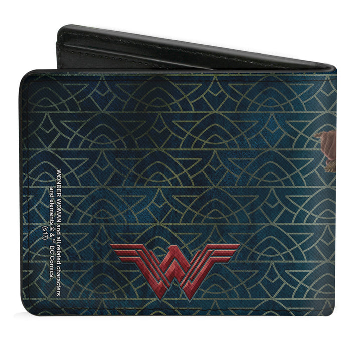 Bi-Fold Wallet - Wonder Woman 2017 Sword Action Pose + Icon Blue/Gold/Red Bi-Fold Wallets DC Comics   