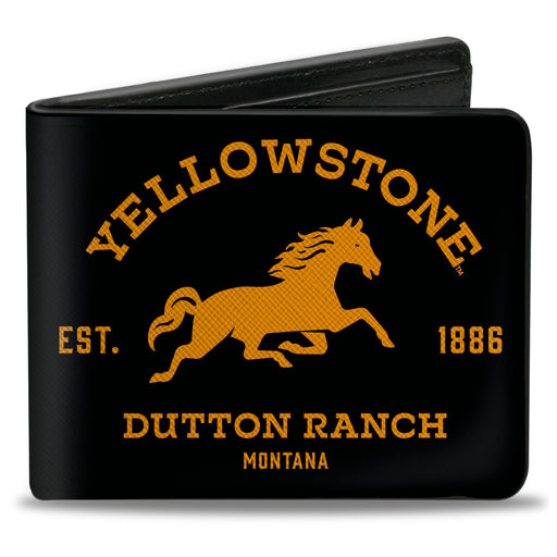 Bi-Fold Wallet - YELLOWSTONE DUTTON RANCH MONTANA Black/Yellow Bi-Fold Wallets Paramount Network   