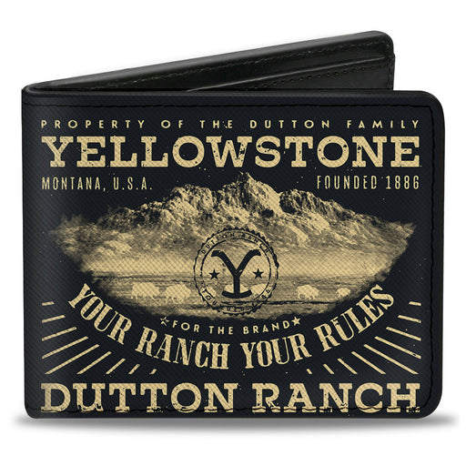 Bi-Fold Wallet - Yellowstone YOUR RANCH YOUR RULES Landscape Black/Beige Bi-Fold Wallets Paramount Network   