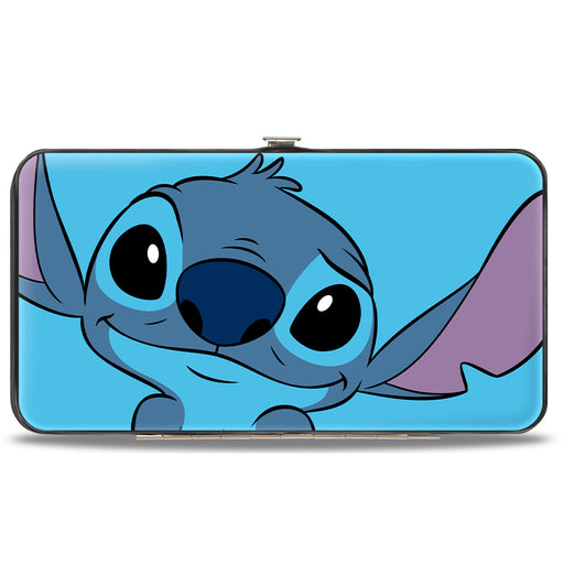 Hinged Wallet - Lilo & Stitch Stitch Sweet Smiling Pose CLOSE-UP Blues Hinged Wallets Disney   