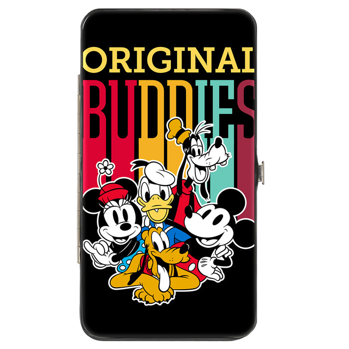 Hinged Wallet - Mickey Mouse and Friends ORIGINAL BUDDIES Group Pose Black/Multi Color Hinged Wallets Disney   