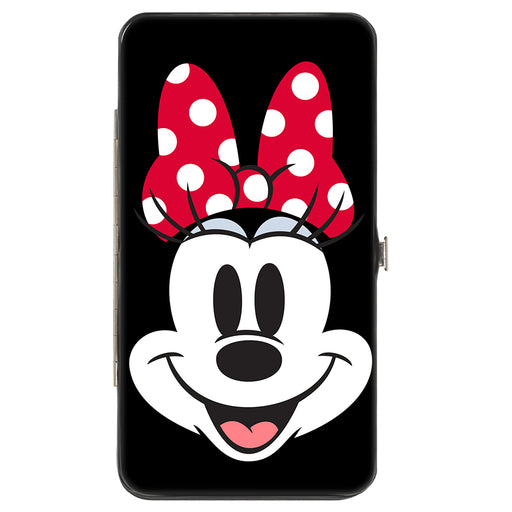 Hinged Wallet - Disney 100 Minnie Mouse + Mickey Mouse Happy Faces Black Hinged Wallets Disney   