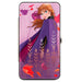 Hinged Wallet - Frozen II Anna Pose Swirling Leaves Purples Reds Hinged Wallets Disney   
