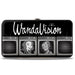 MARVEL STUDIOS WANDAVISION Hinged Wallet - WANDAVISION Cartoon Scarlet Witch and Vision + Wanda and Vision Television Blocks Black Grays Full Color Hinged Wallets Marvel Comics   