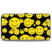 Hinged Wallet - Smiley Face Splatter Scattered Black/Yellow Hinged Wallets Buckle-Down   