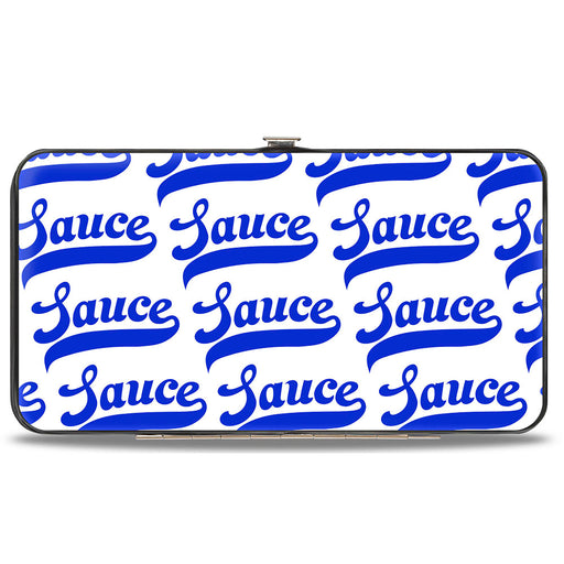 Hinged Wallet - SAUCE Baseball Script White/Blue Hinged Wallets Buckle-Down   