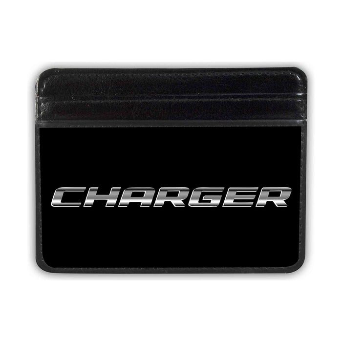 Weekend Wallet - CHARGER Emblem Text Black Silver-Fade Mini ID Wallets Dodge   