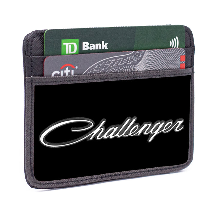 Weekend Wallet - CHALLENGER Emblem Script Black Silver White Mini ID Wallets Dodge   