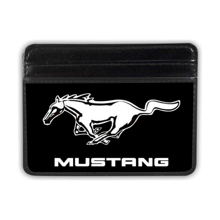 Weekend Wallet - Ford Mustang Black White Logo CENTERED Mini ID Wallets Ford   