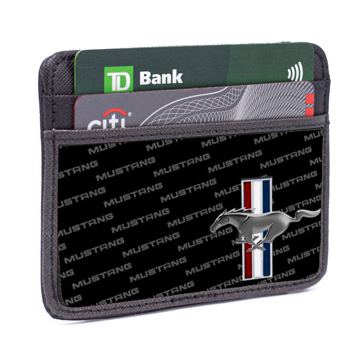 Weekend Wallet - Ford Mustang w Bars CORNER w Text Mini ID Wallets Ford   