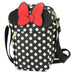 Women's Crossbody Wallet - Minnie Mouse Ears and Bow Patch with Polka Dots Crossbody Bags Disney   
