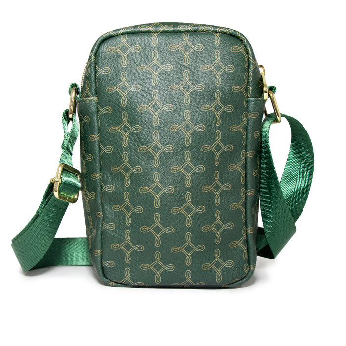 Women's Crossbody Wallet - Brave Merida Running Pose Silhouette with Bow and Celtic Knot Greens Golds Crossbody Bags Disney   