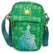 Women's Crossbody Wallet - The Princess and the Frog Tiana Pose Silhouette and Crown Greens Golds Crossbody Bags Disney   