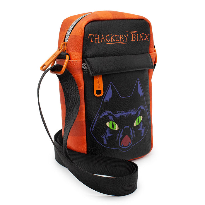 Women's Crossbody Wallet - Hocus Pocus THACKERY BINX Cat Face Black Orange Crossbody Bags Disney   