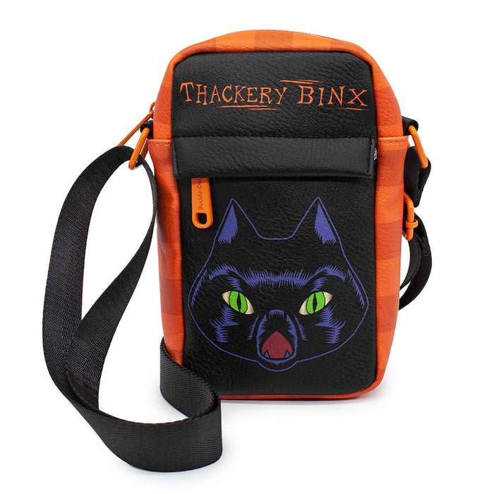 Women's Crossbody Wallet - Hocus Pocus THACKERY BINX Cat Face Black Orange Crossbody Bags Disney   