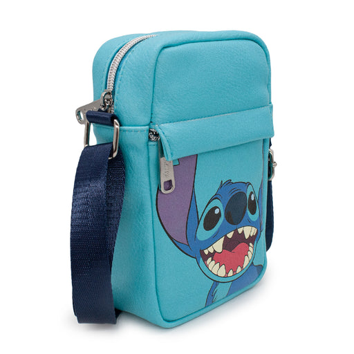 Women's Crossbody Wallet - Lilo & Stitch Stitch Smiling Face Blue Crossbody Bags Disney   