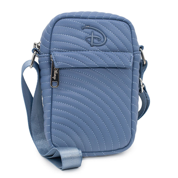 Women's Crossbody Wallet - Disney Signature D Blue Logo with Arch Stitch Blue Crossbody Bags Disney   