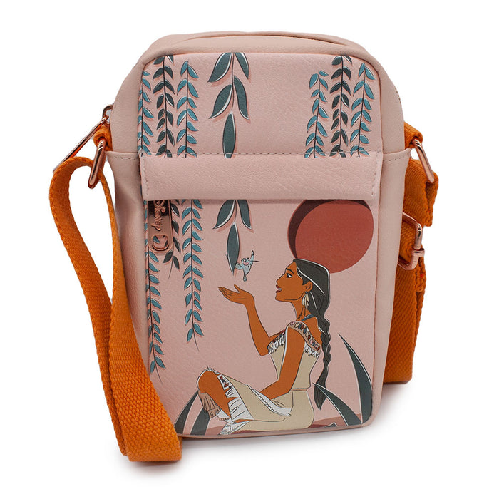 Women's Crossbody Wallet - Pocahontas and Flit Willow Tree Pose Pinks Crossbody Bags Disney   