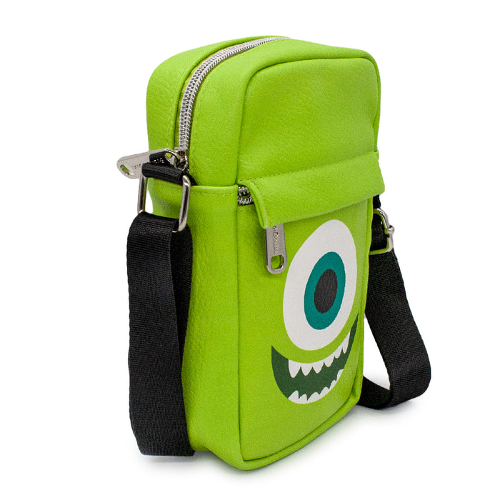 Women's Crossbody Wallet - Monsters Mike Eye and Smiling Face Green Crossbody Bags Disney   