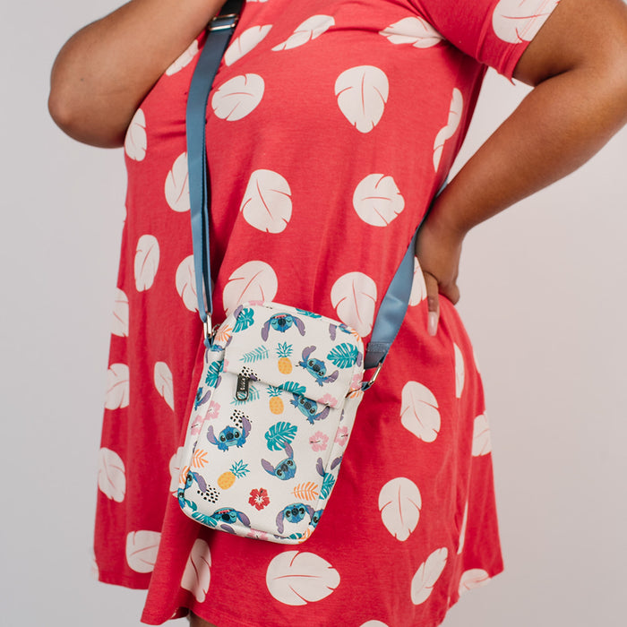 Women's Crossbody Wallet - Lilo & Stitch Stitch Smiling Pose Blue Crossbody Bags Disney   