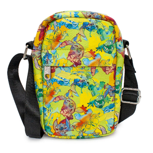 Women's Crossbody Wallet - Lilo & Stitch Stitch Poses Stacked Yellow Multi Color Crossbody Bags Disney   