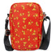 Crossbody Wallet - Winnie the Pooh Stretch Poses Scattered Red Crossbody Bags Disney   