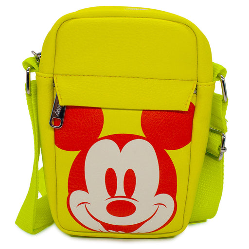 Crossbody Wallet - Holiday Mickey Mouse Smiling Expression HO HO HO Yellow Red White Crossbody Bags Disney   