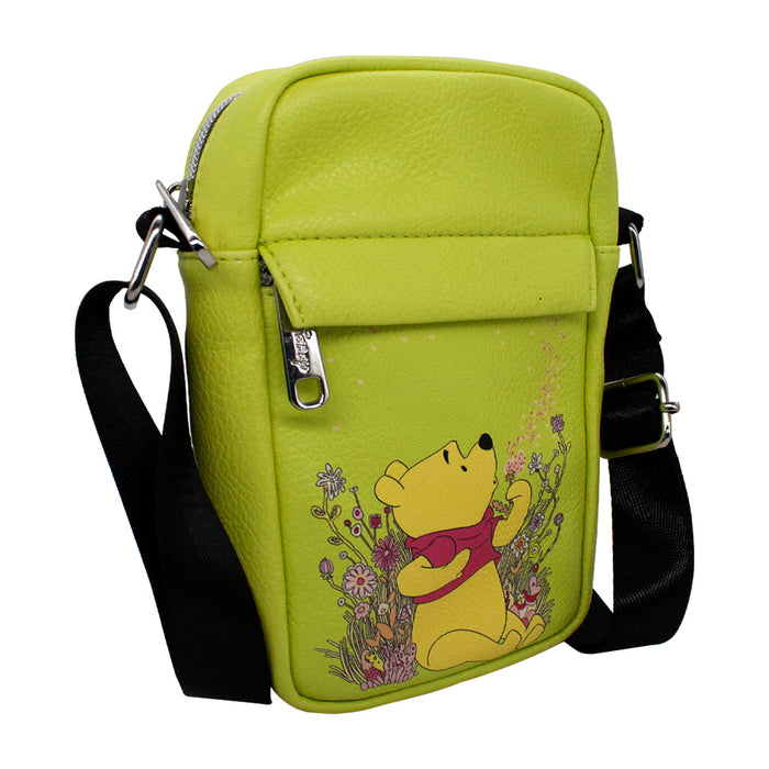 Women's Crossbody Wallet - Winnie the Pooh Sitting Dandelion Pose Yellow Pinks Crossbody Bags Disney   