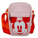 Crossbody Wallet - Mickey Mouse Smiling Expression Pink Red White Crossbody Bags Disney   