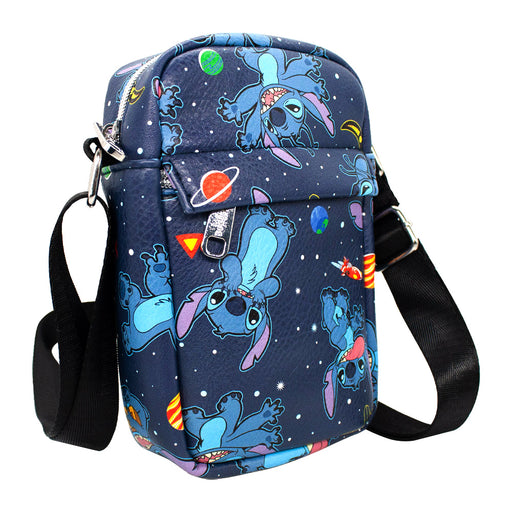 Crossbody Wallet - Lilo & Stitch Stitch Space Poses Blues Crossbody Bags Disney   