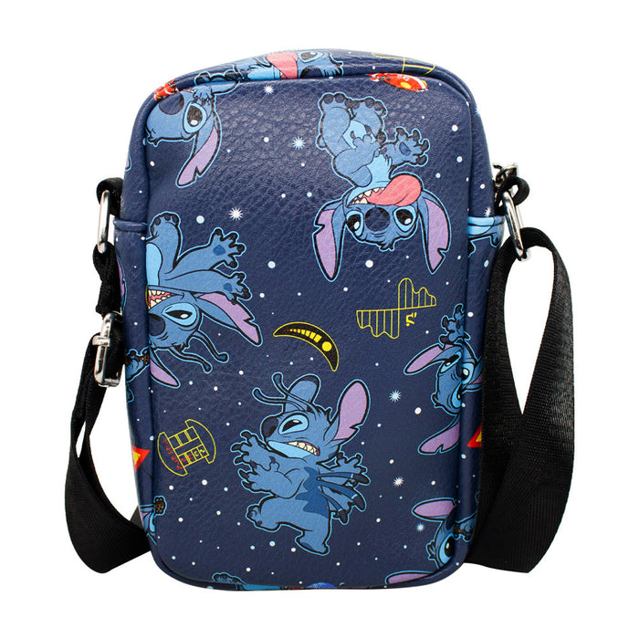 Crossbody Wallet - Lilo & Stitch Stitch Space Poses Blues Crossbody Bags Disney   