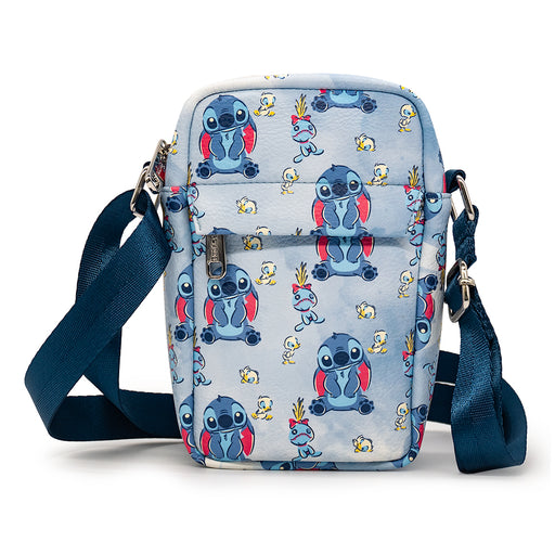 Crossbody Wallet - Lilo & Stitch Stitch Scrump and Ducks Collage Blues Crossbody Bags Disney   