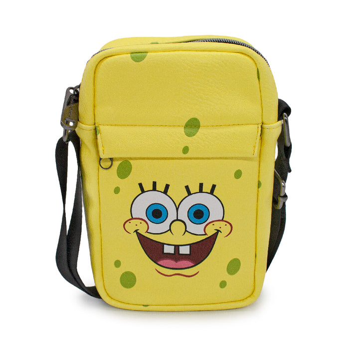 Women's Crossbody Wallet - SpongeBob Smiling Face Yellow Crossbody Bags Nickelodeon   