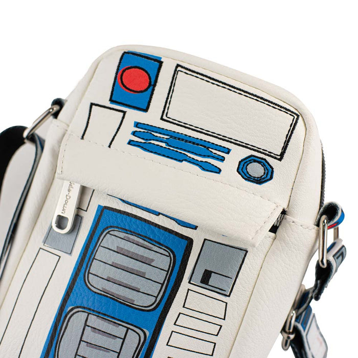Women's Crossbody Wallet - R2-D2 Bounding Parts White Black Blues Grays Crossbody Bags Star Wars   