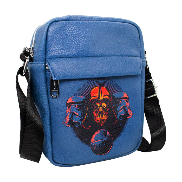 Women's Crossbody Wallet - Star Wars Darth Vader and Stormtroopers with Death Star Blue Black Reds Crossbody Bags Star Wars   