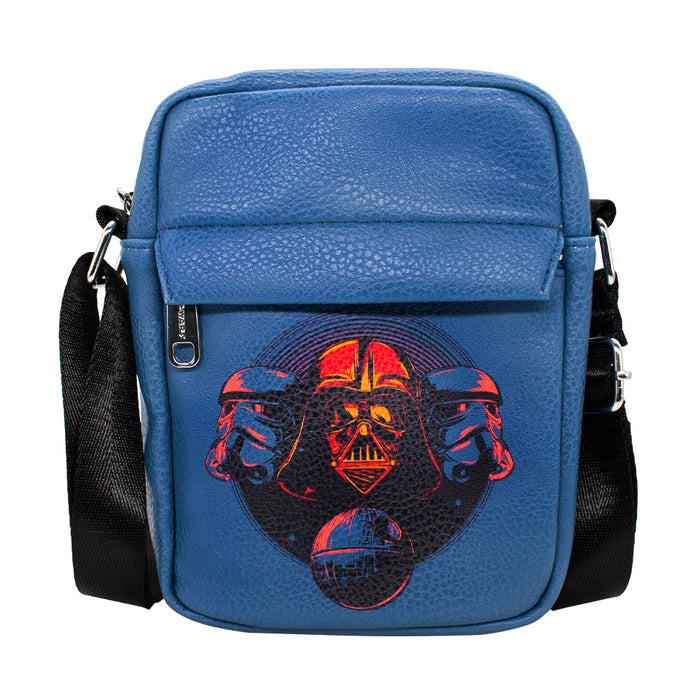 Women's Crossbody Wallet - Star Wars Darth Vader and Stormtroopers with Death Star Blue Black Reds Crossbody Bags Star Wars   