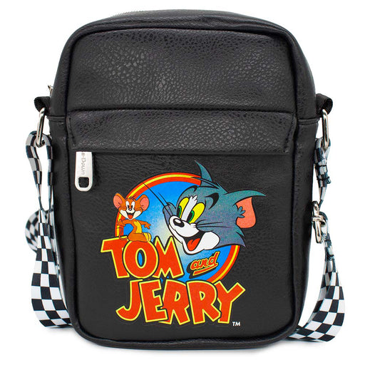 Women's Crossbody Wallet - Tom and Jerry Logo Pose Black Crossbody Bags Tom and Jerry   