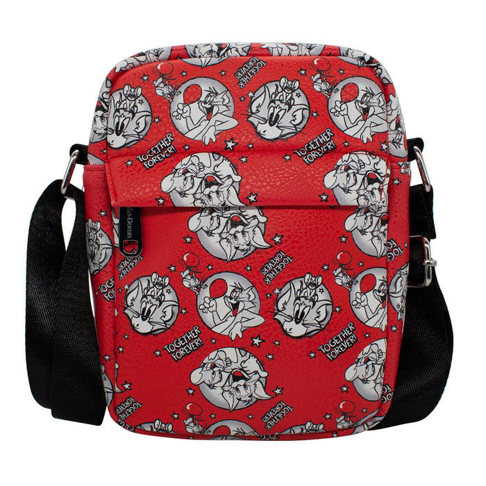 Women's Crossbody Wallet - Tom and Jerry TOGETHER FOREVER Poses Red Crossbody Bags Tom and Jerry   