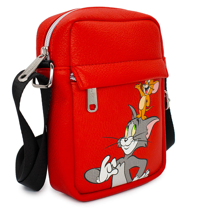 Women's Crossbody Wallet - Tom and Jerry Smiling Pose Red Crossbody Bags Tom and Jerry   