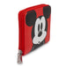 Women's Zip Around Wallet Square - Mickey Mouse Expression + MICKEY Text Red Black White Mini Clutch Wallets Disney   