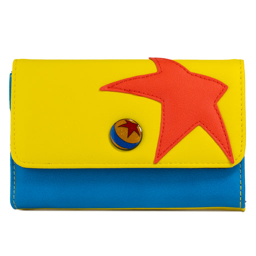 Women's Fold Over Wallet Rectangle - Pixar Luxo Ball Bounding Yellow Red Blue Clutch Snap Closure Wallets Disney   
