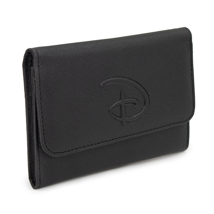 Women's Fold Over Wallet Rectangle Saffiano PU - Disney Signature D Logo Centered Embossed Clutch Snap Closure Wallets Disney   
