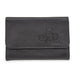 Women's Fold Over Wallet Rectangle PU - Mickey Mouse Profile and Script Single Line Debossed Black Clutch Snap Closure Wallets Disney   