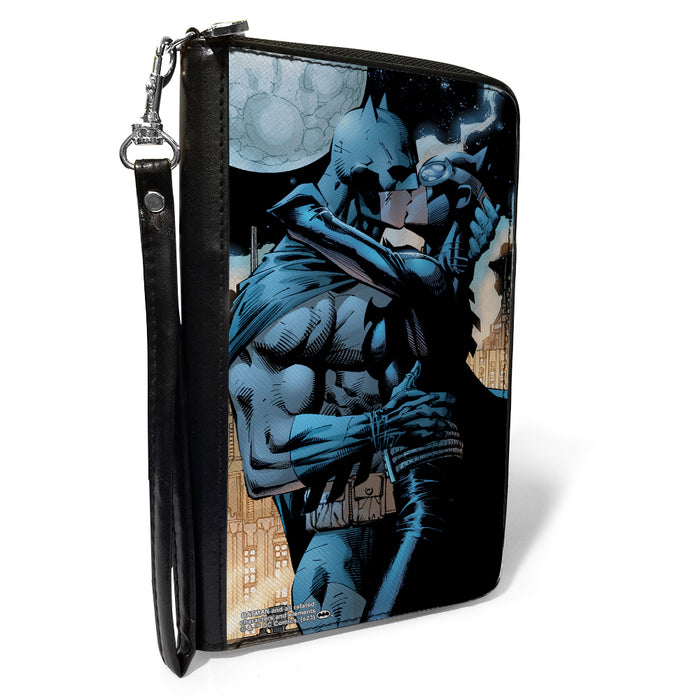 PU Zip Around Wallet Rectangle - Batman Hush Kissing Catwoman Comic Book Scene Clutch Zip Around Wallets DC Comics   
